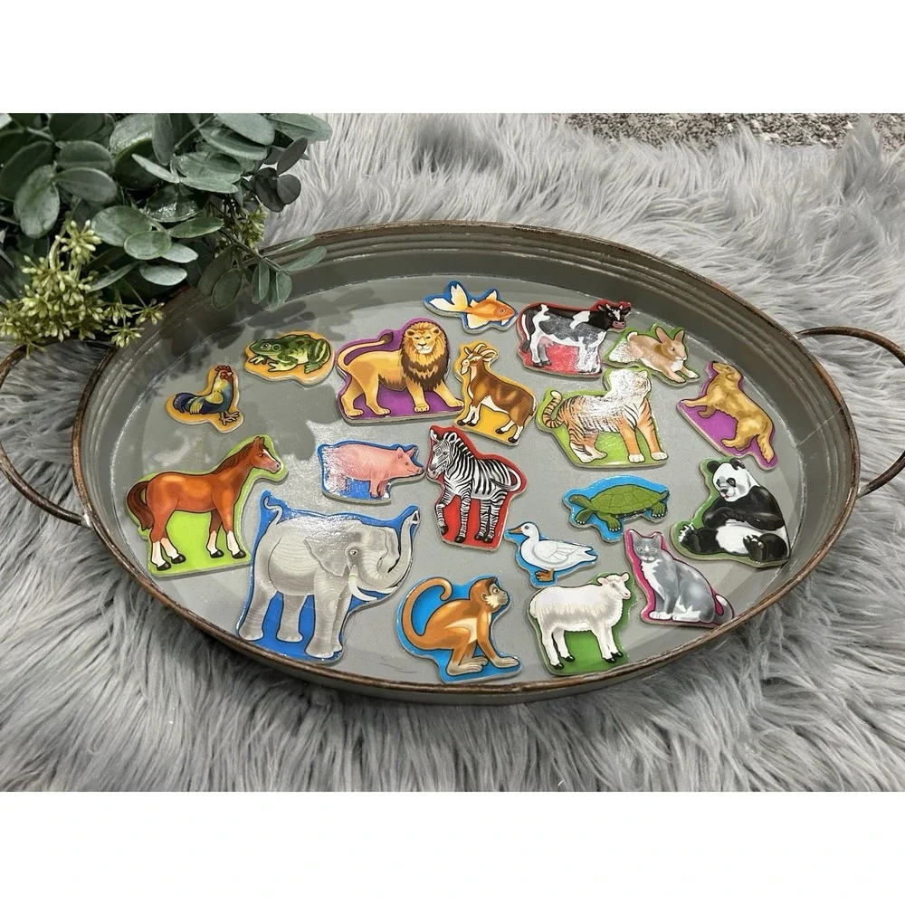 Melissa & Doug Wooden Animal Magnets Educational Learning‎ Classroom Lot of 19